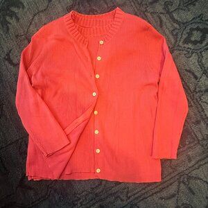 Vintage J. Crew Women's Pink Ribbed Sweater Set (Sz L)